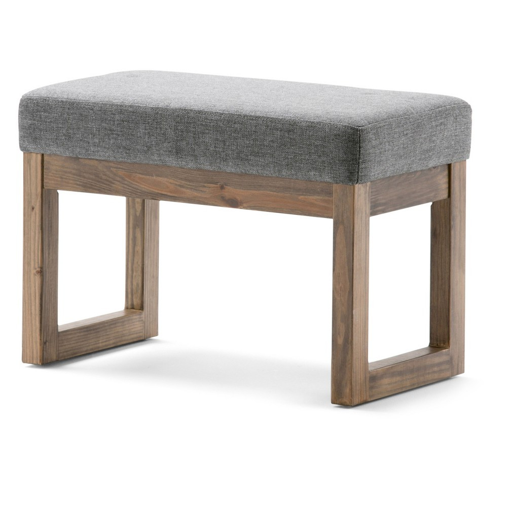 Small Benches For Living Room
 26" Madison Small Ottoman Bench Gray Linen Look Fabric
