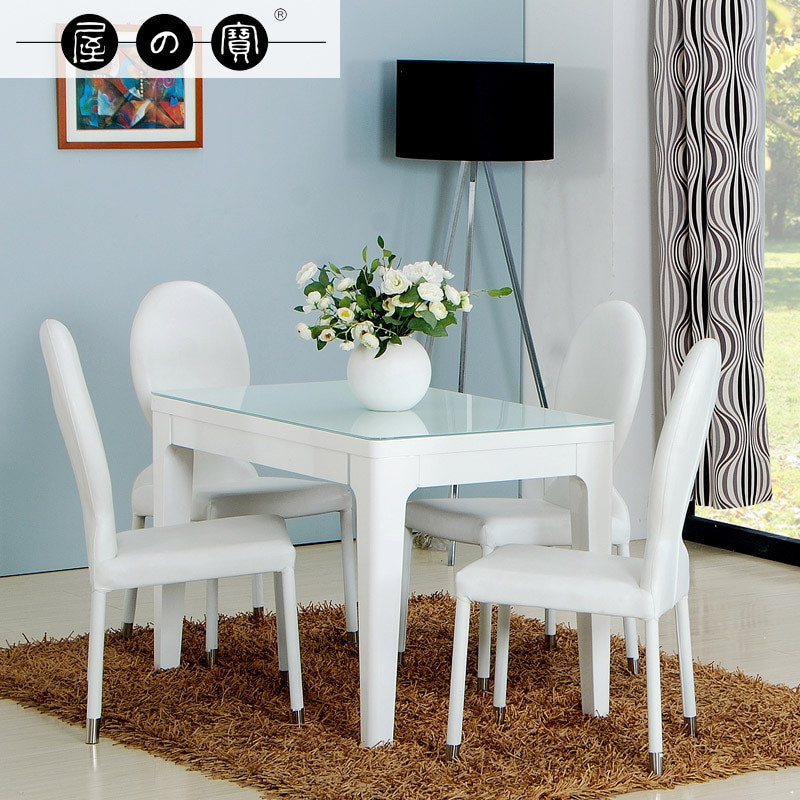 Small Glass Kitchen Table
 Treasure house white small apartment Ikea dining table for