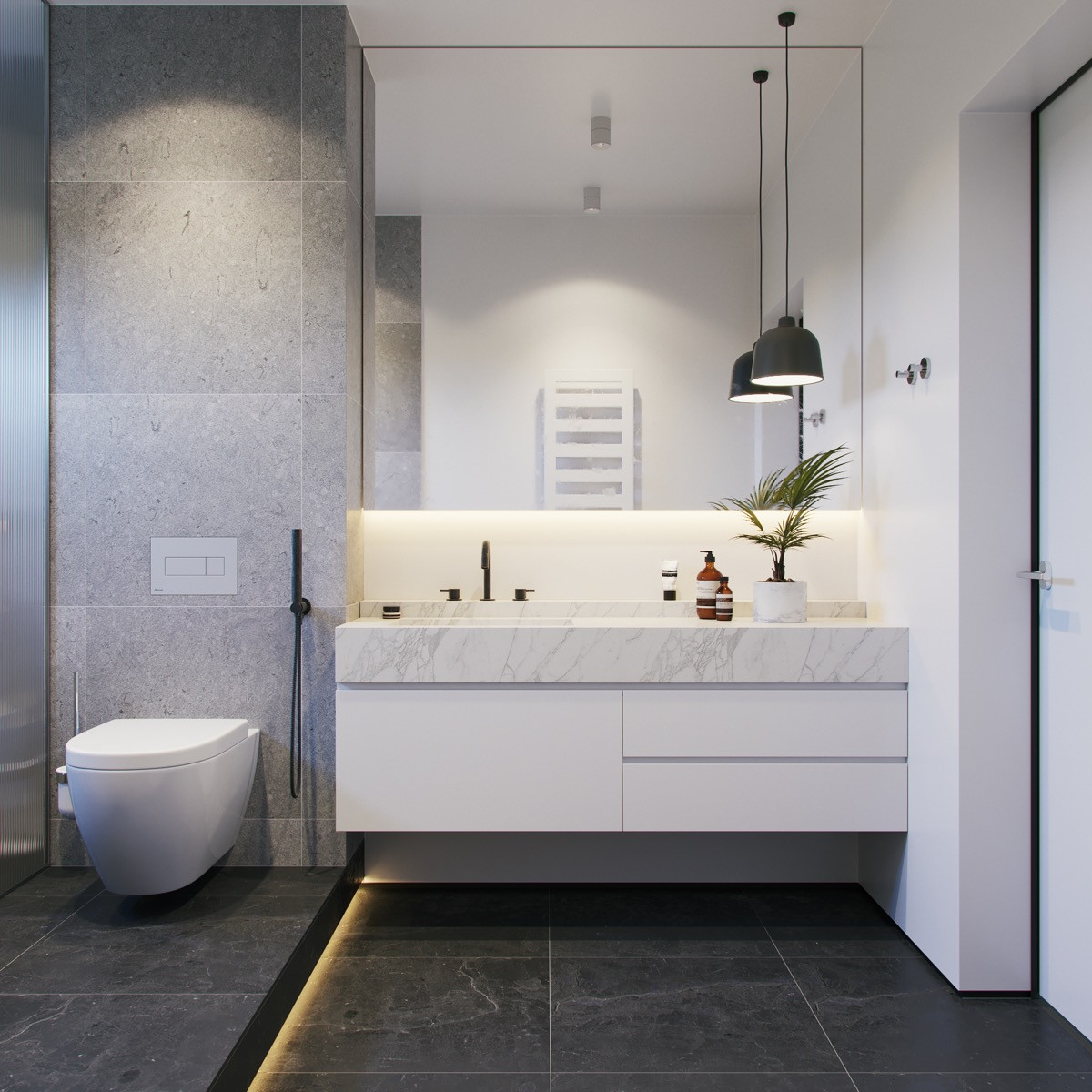 Small Gray Bathroom
 36 Modern Grey & White Bathrooms That Relax Mind Body & Soul