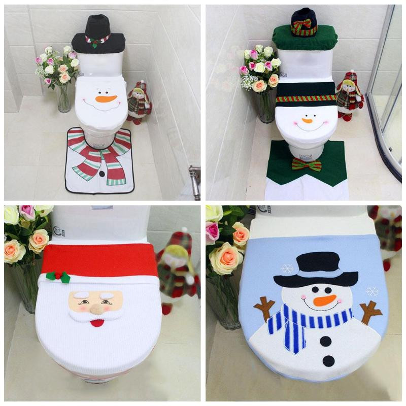 Snowman Bathroom Decor
 Christmas Decor Santa Claus Snowman Bathroom Set Toilet