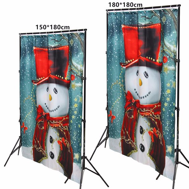Snowman Bathroom Decor
 6ftX6ft Waterproof Snowman Shower Curtain Merry Christmas