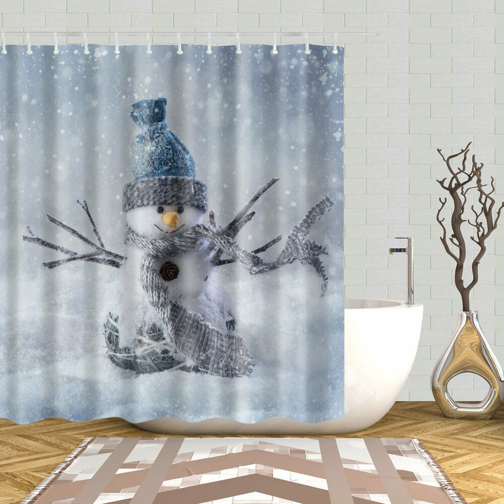Snowman Bathroom Decor
 Lovely Snowman Shower Curtain Polyester Fabric Bath