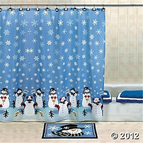 Snowman Bathroom Decor
 Snowman Shower Curtain Christmas Bathroom Winter Snow