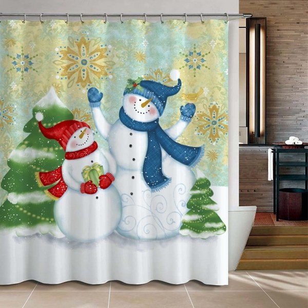 Snowman Bathroom Decor
 20 Christmas shower curtains – Christmas spirit to make