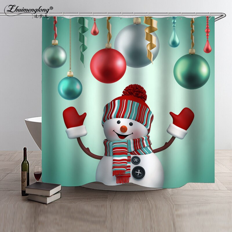 Snowman Bathroom Decor
 Zhuimenglong Merry Christmas Snowman Shower Curtain 3D