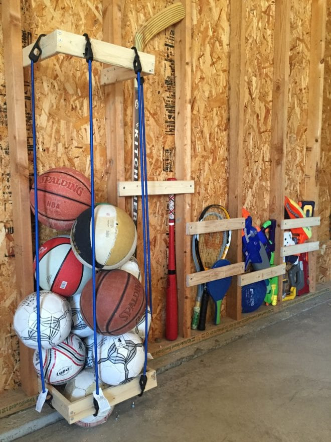 Sports Organizer For Garage
 Easy DIY Garage Sports Storage Giveaway Pretty