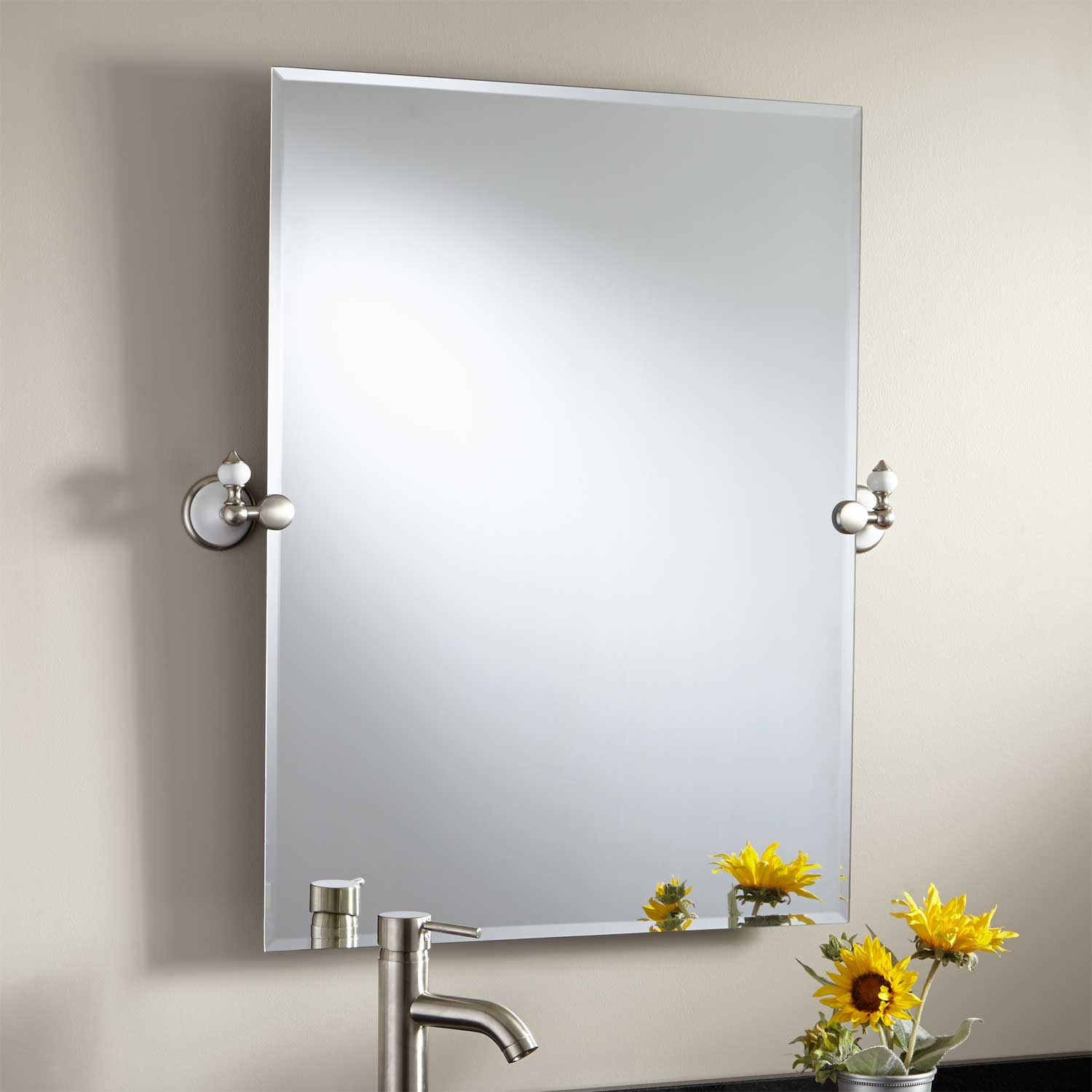 Square Bathroom Mirror
 24" Seattle Rectangular Tilting Mirror Bathroom