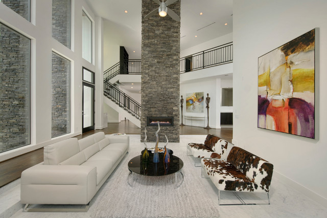 Stone Accent Wall Living Room
 Modern Stone Accent Wall Contemporary Living Room