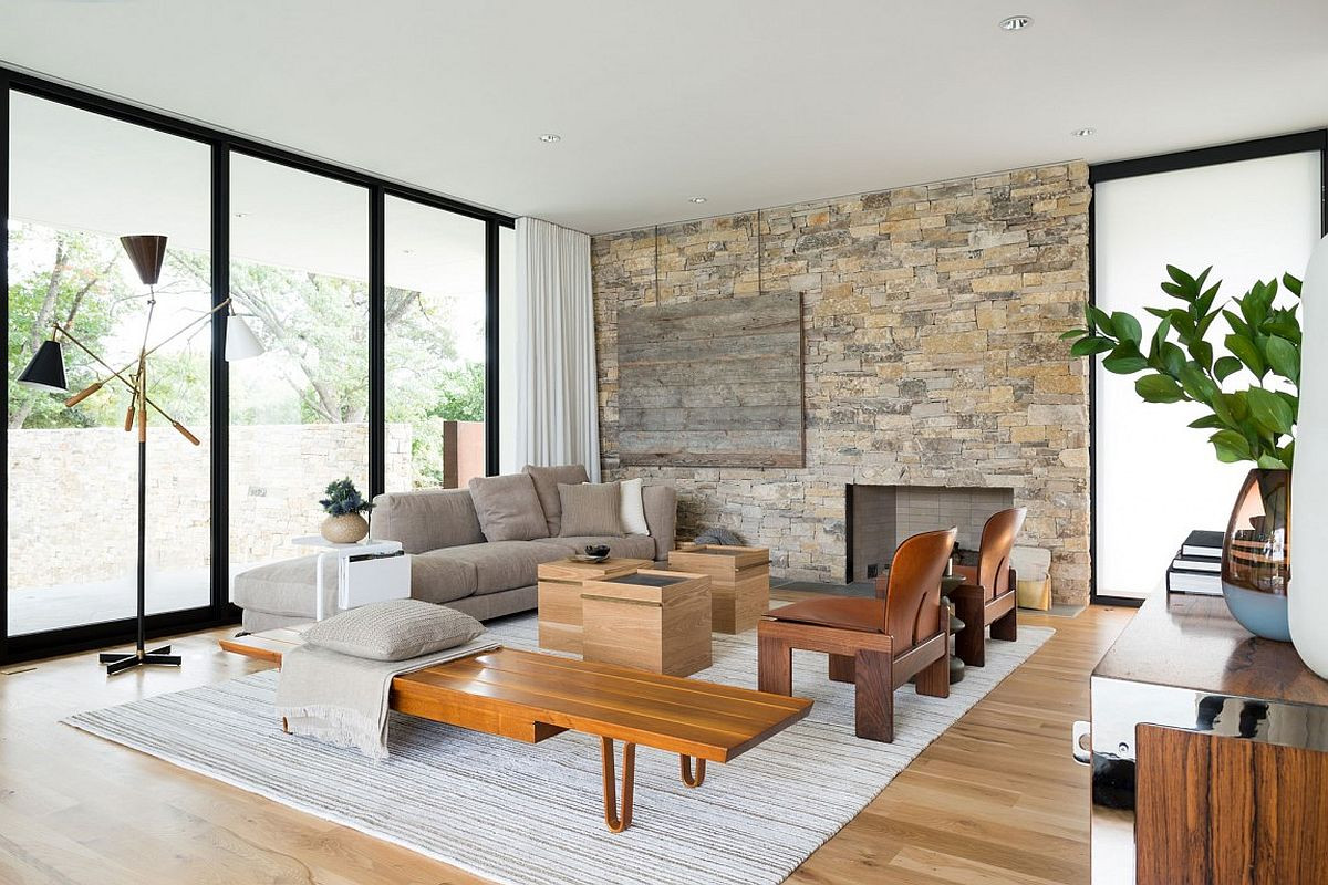 Stone Accent Wall Living Room
 Imaginative Décor and Accessories Sparkle at Lindhurst