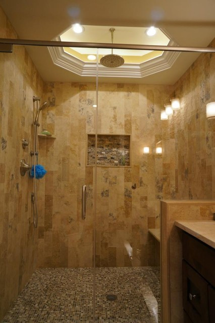 Stone Bathroom Showers
 Irox Plank Set Shower Traditional Bathroom