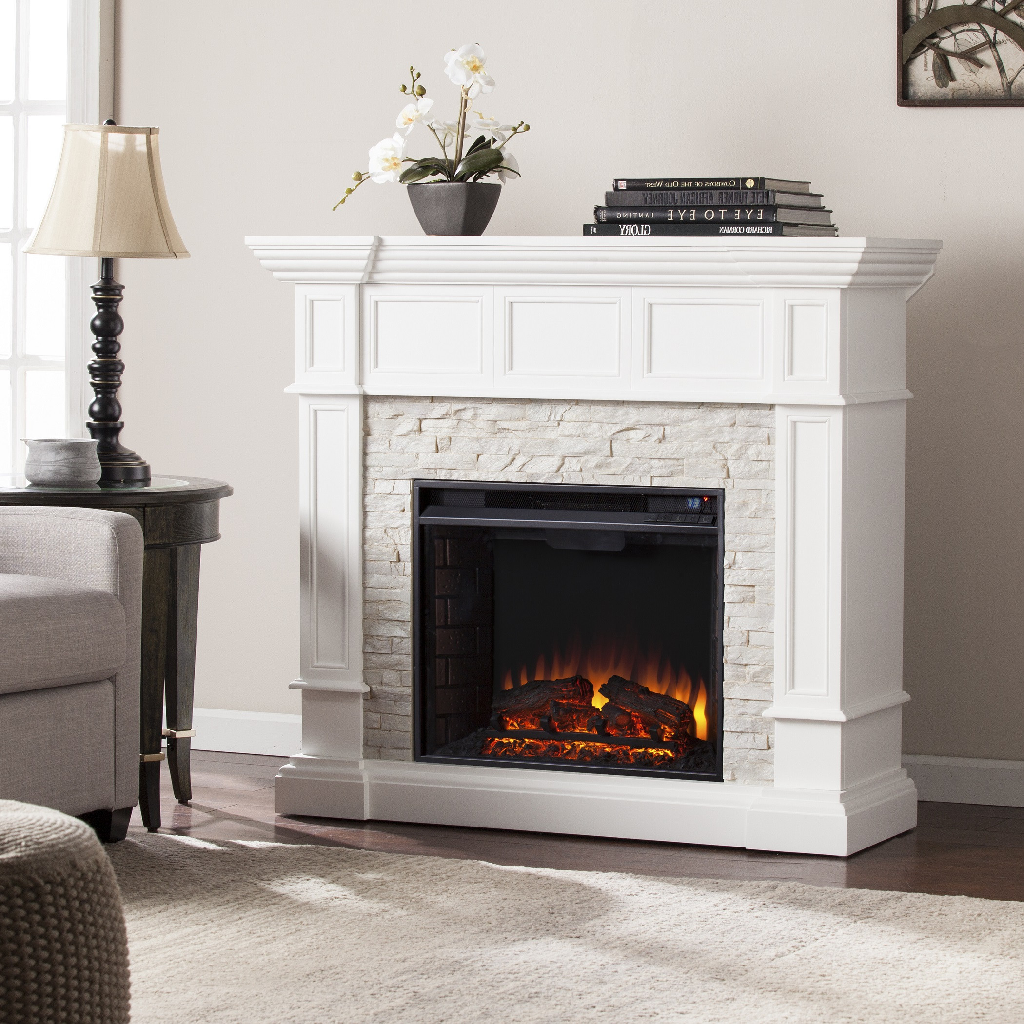 Stone Electric Fireplaces
 45 50" Merrimack Corner Convertible Electric Fireplace