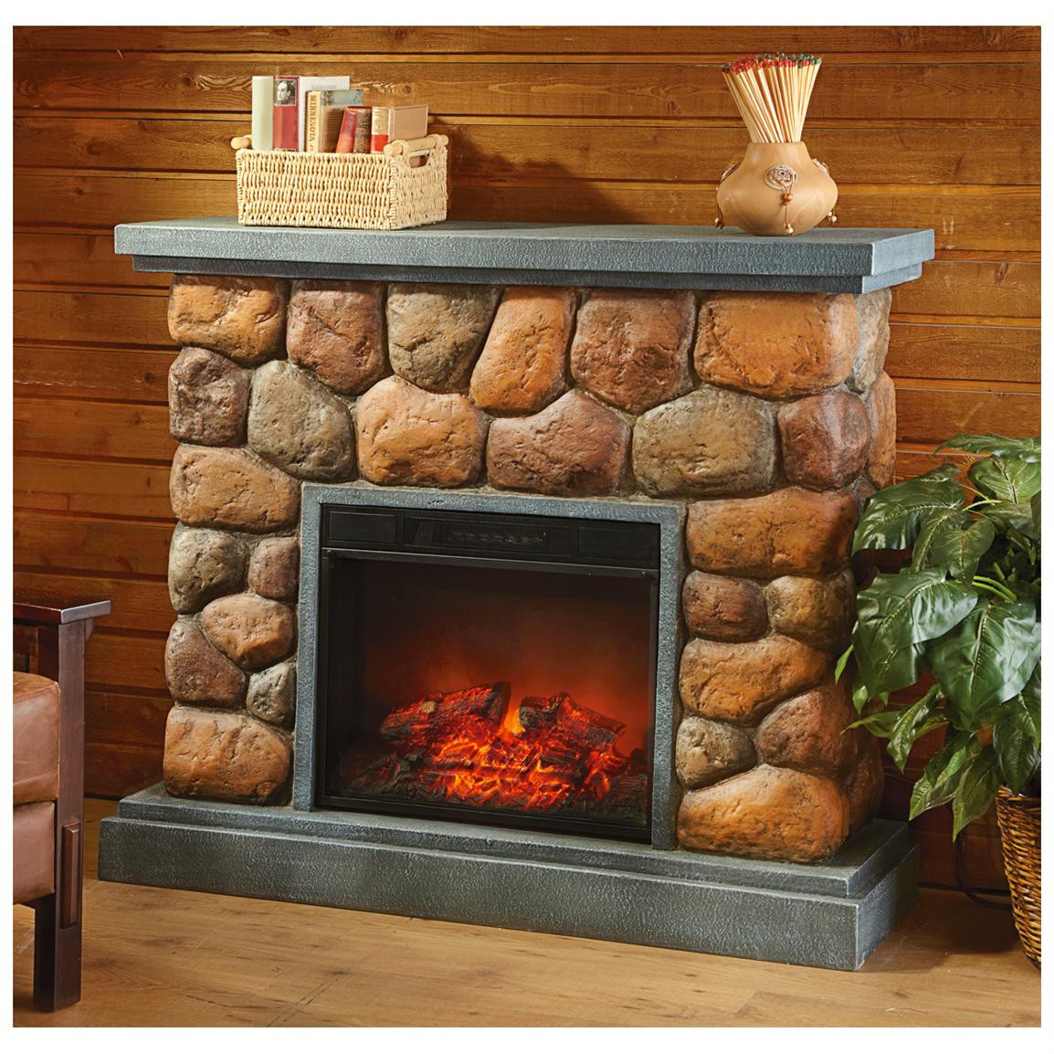 Stone Electric Fireplaces
 Stone Electric Fireplace for Modern Rustic Home Designs