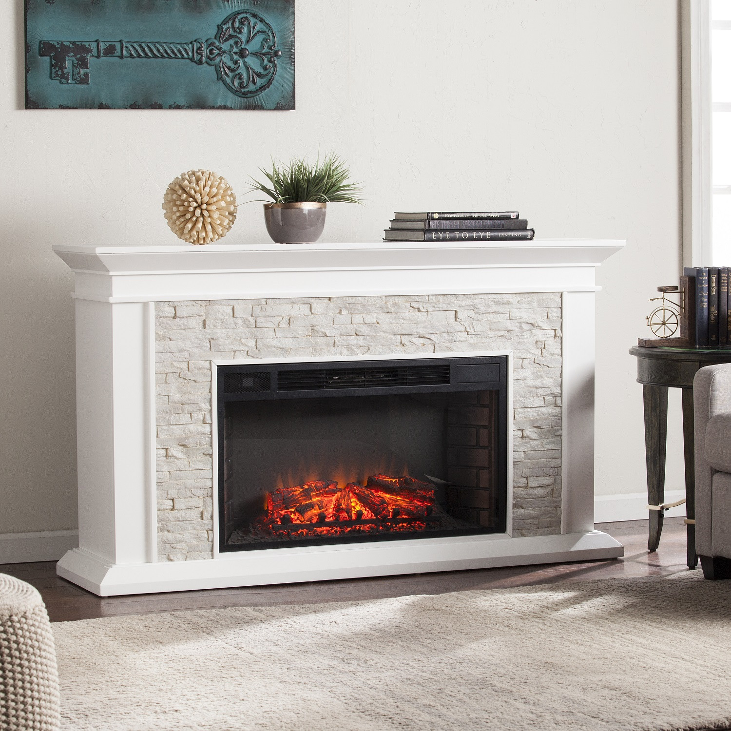 Stone Electric Fireplaces
 60" Canyon Heights Simulated Stone Electric Fireplace