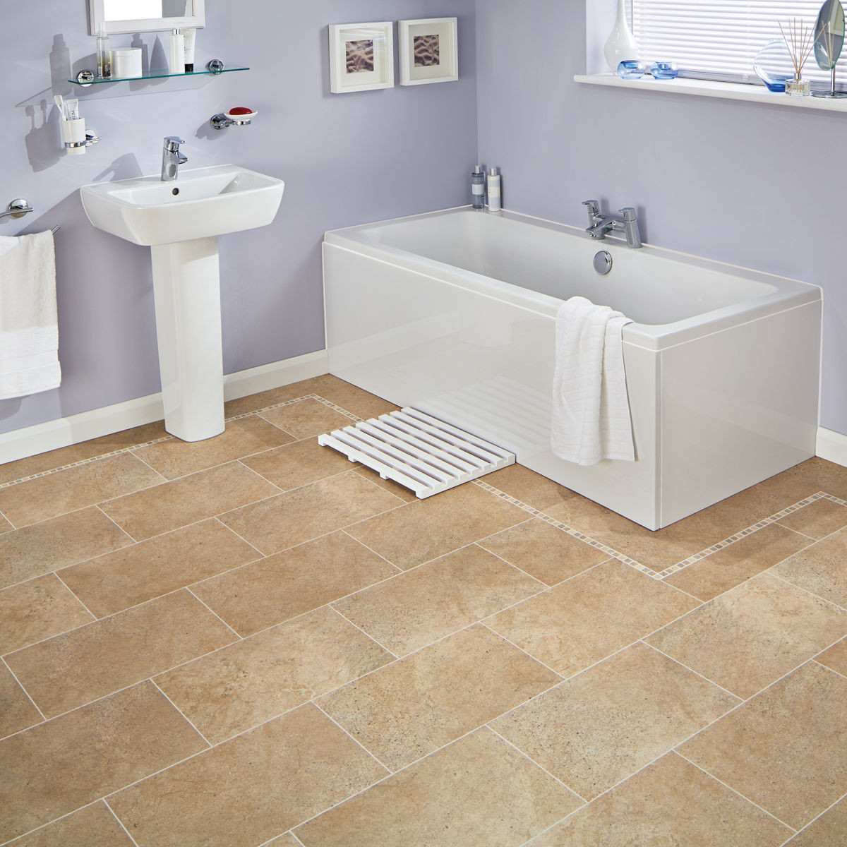 Stone Floor Tiles Bathroom
 Karndean Knight Tile Bath Stone