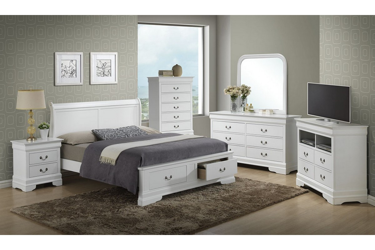 Storage Bedroom Furniture
 Bedroom Sets Dawson White King Size Storage Bedroom Set