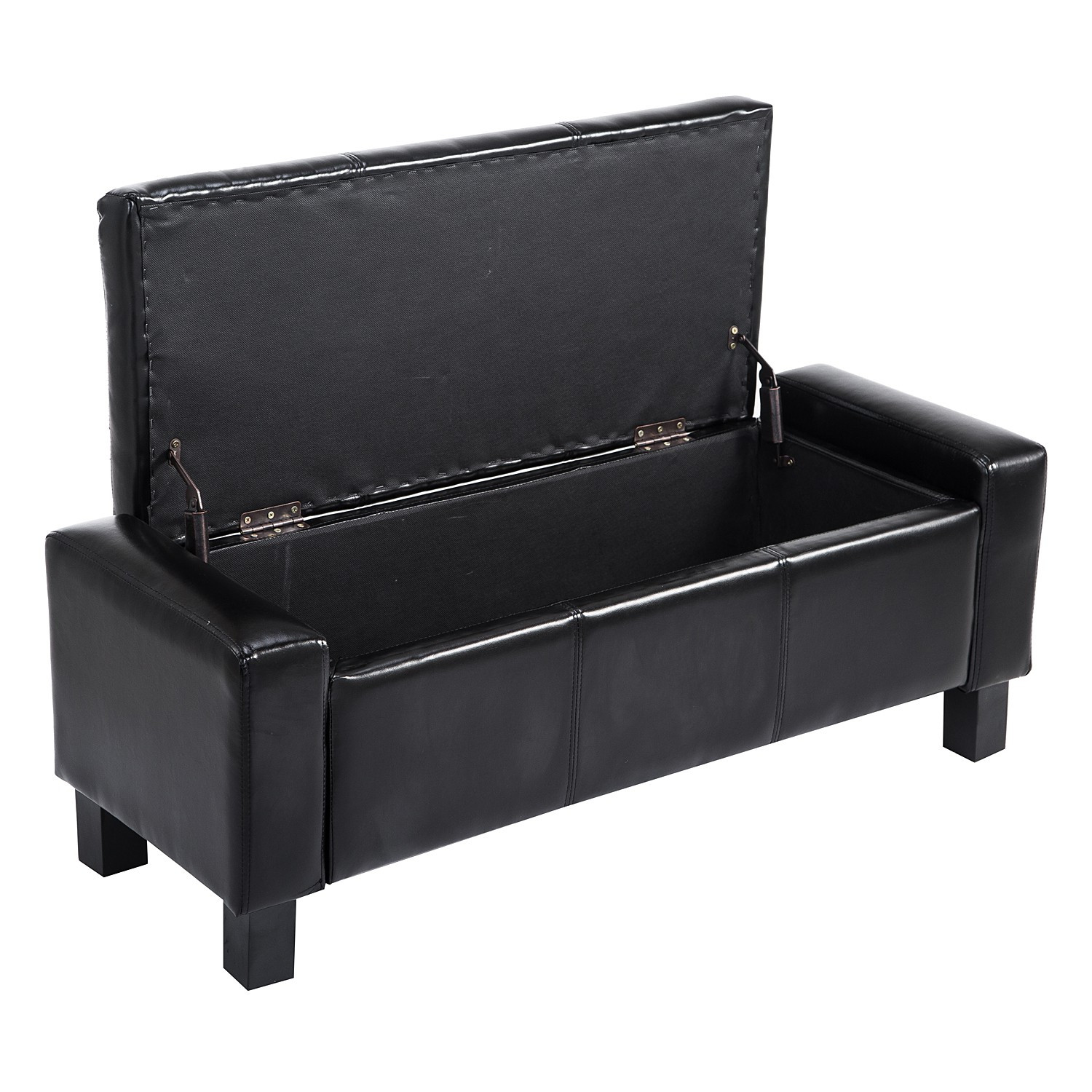 Storage Bench Home Goods
 Hom 43" Faux Leather Ottoman Storage Bench Black