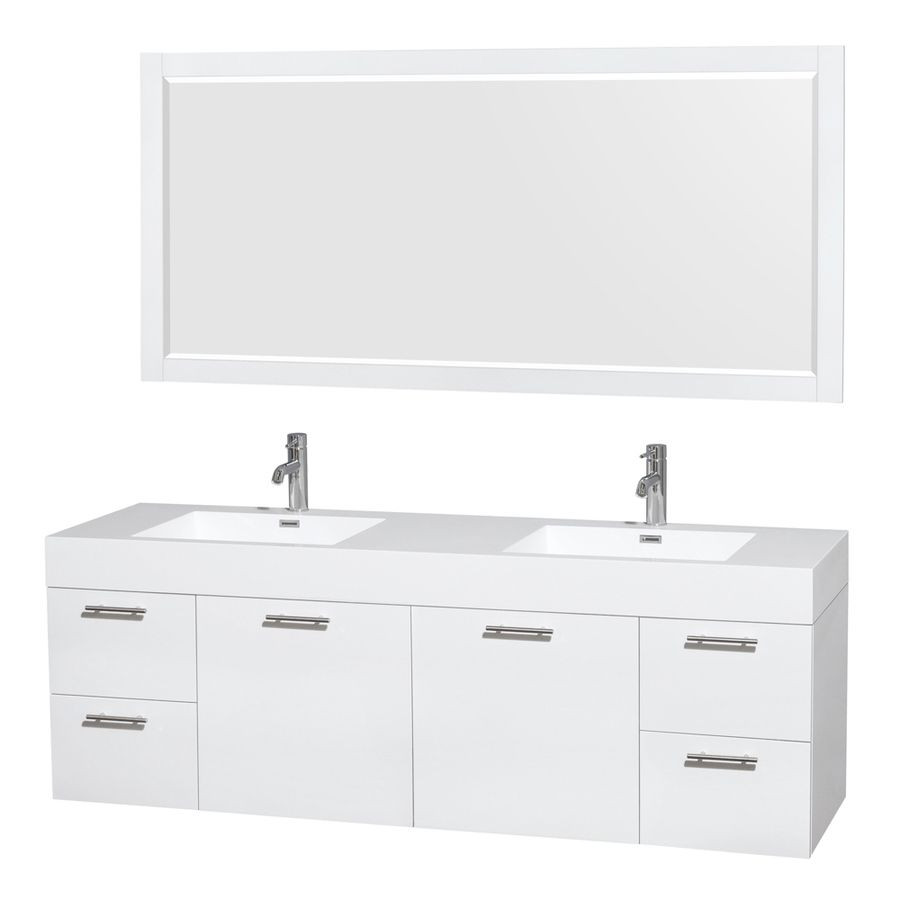 Stores That Sell Bathroom Vanities
 Shop Wyndham Collection Amare White Integral Double Sink