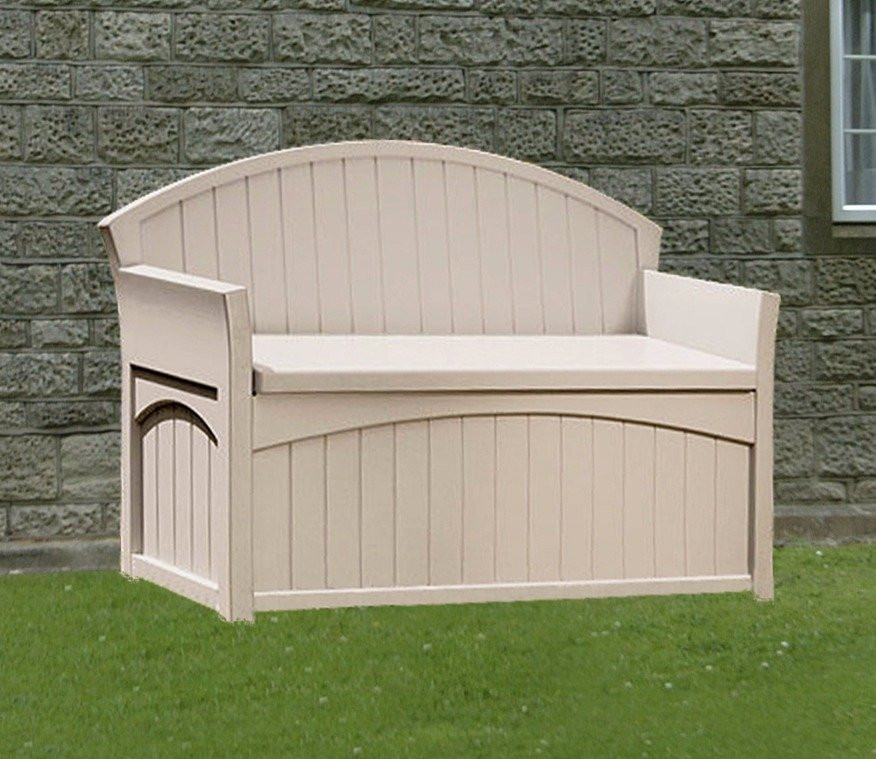 Suncast Outdoor Storage Bench
 Suncast Patio Garden Outdoor Bench with 50 Gallon Storage