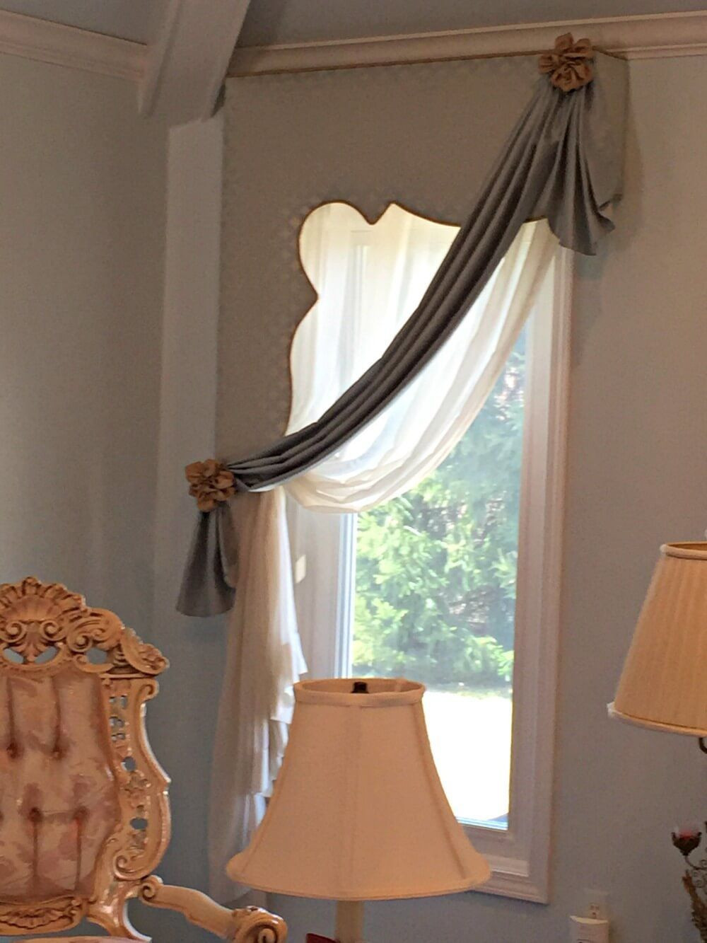 Swag Curtains For Living Room
 Swag curtain and cornice bination for a lovely living