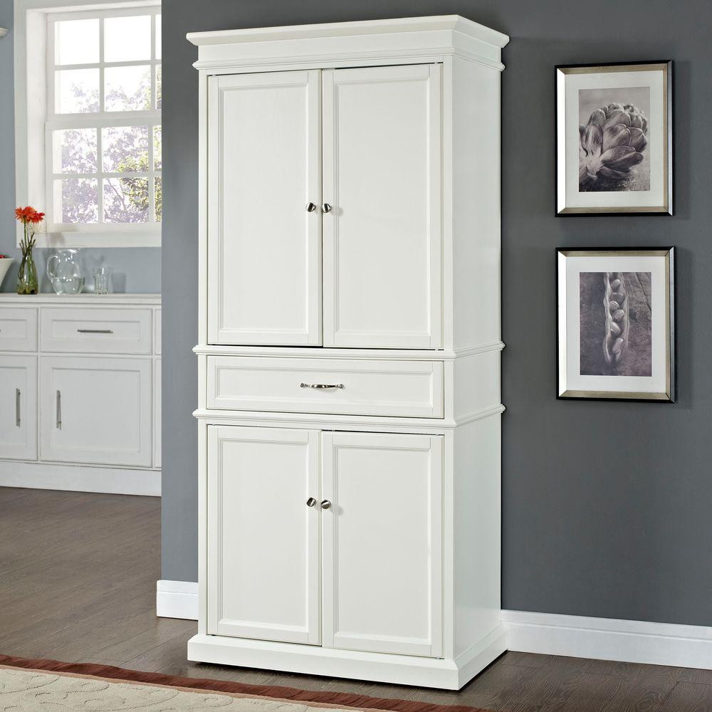 Tall White Kitchen Storage Cabinet Awesome Crosley Parsons White Storage Cabinet Cf3100 Wh The Home Of Tall White Kitchen Storage Cabinet 
