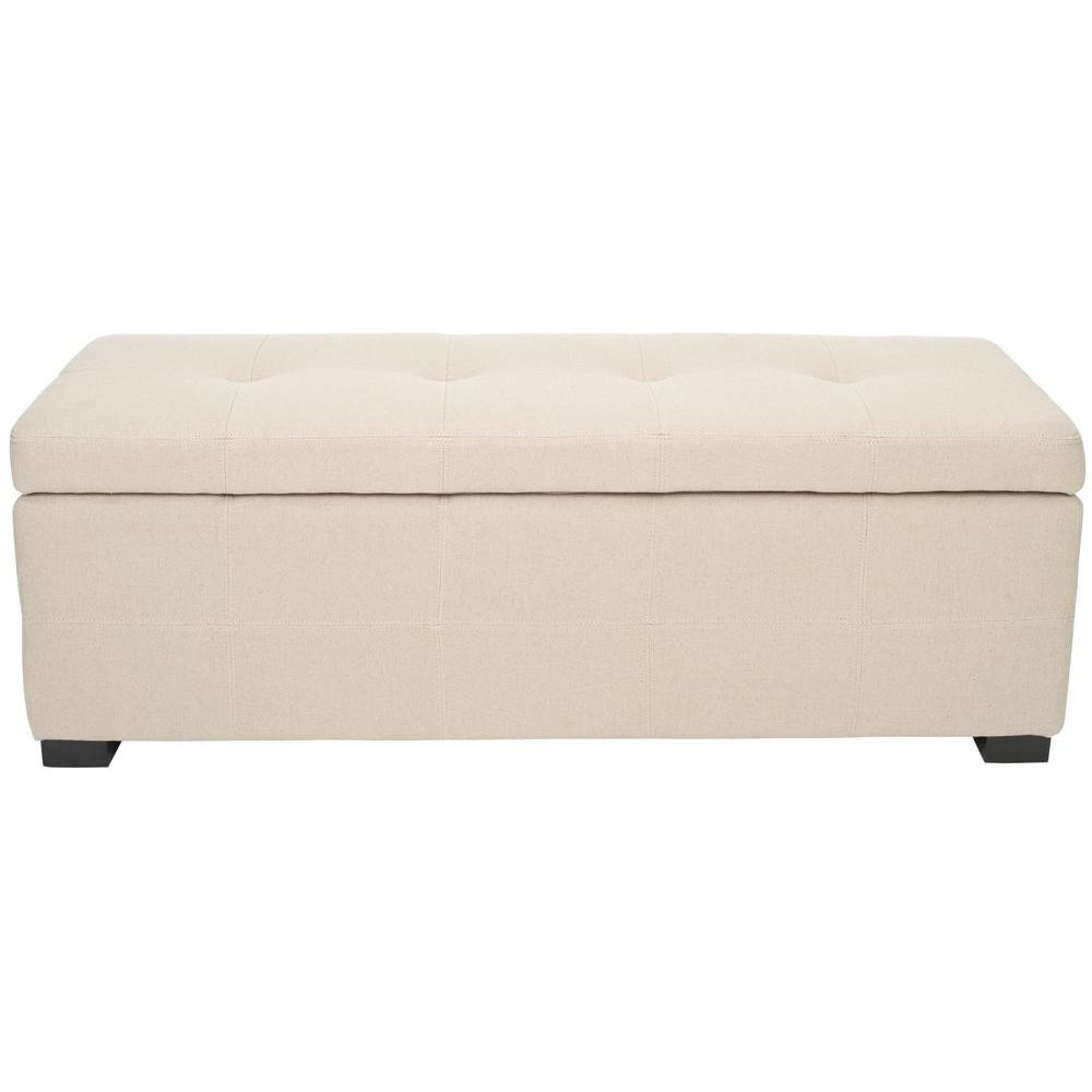 Taupe Storage Bench
 Safavieh Maiden Taupe Storage Bench HUD8229L The Home Depot