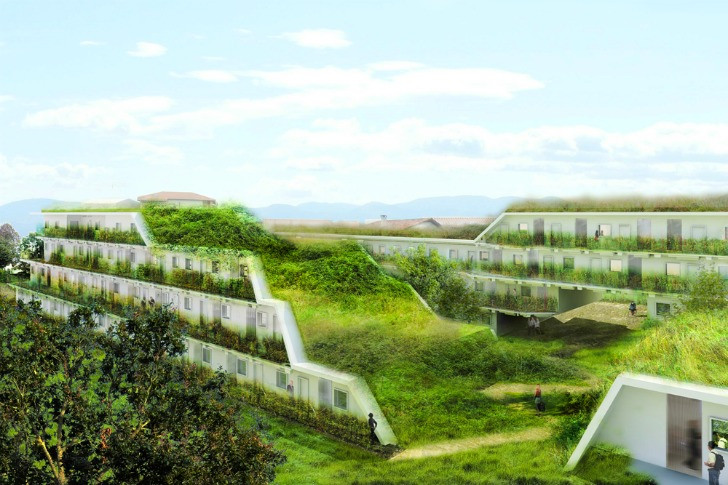 Terrace Landscape Architecture
 OFF Architecture s Terraced Green Roofed Apartments To Add