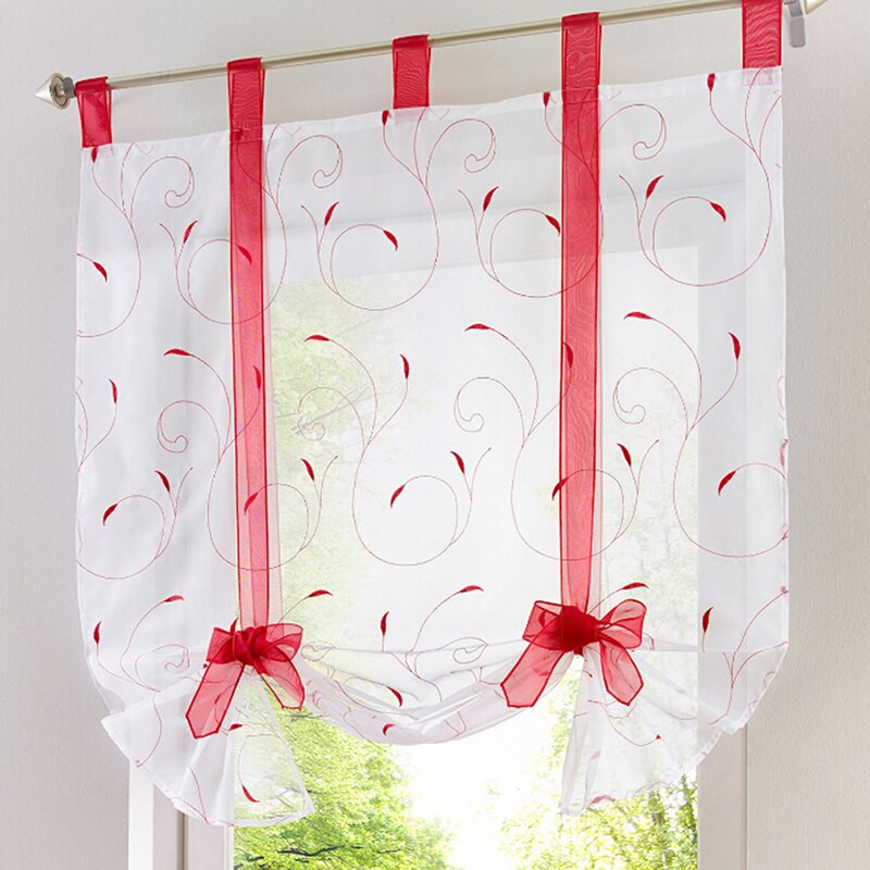 Tie Up Kitchen Curtains
 Shade European Embroidery Style Tie Up Window Curtain