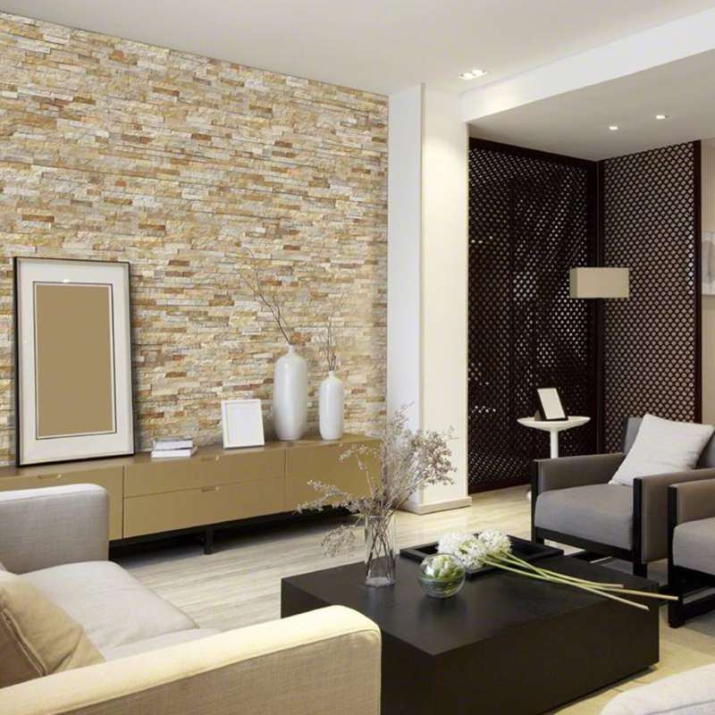 Tile Accent Wall Living Room
 Tile Style Proof That Travertine Tile Works Well For