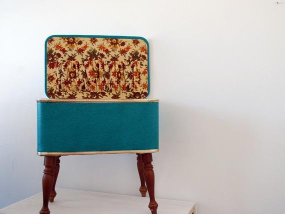 Turquoise Bench With Storage
 Turquoise Vintage Storage Bench by happydayvintage on Etsy