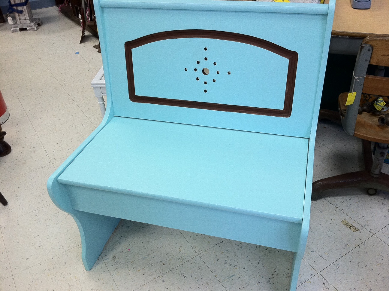 Turquoise Bench With Storage
 New Item Turquoise & Brown Storage Bench Among Other