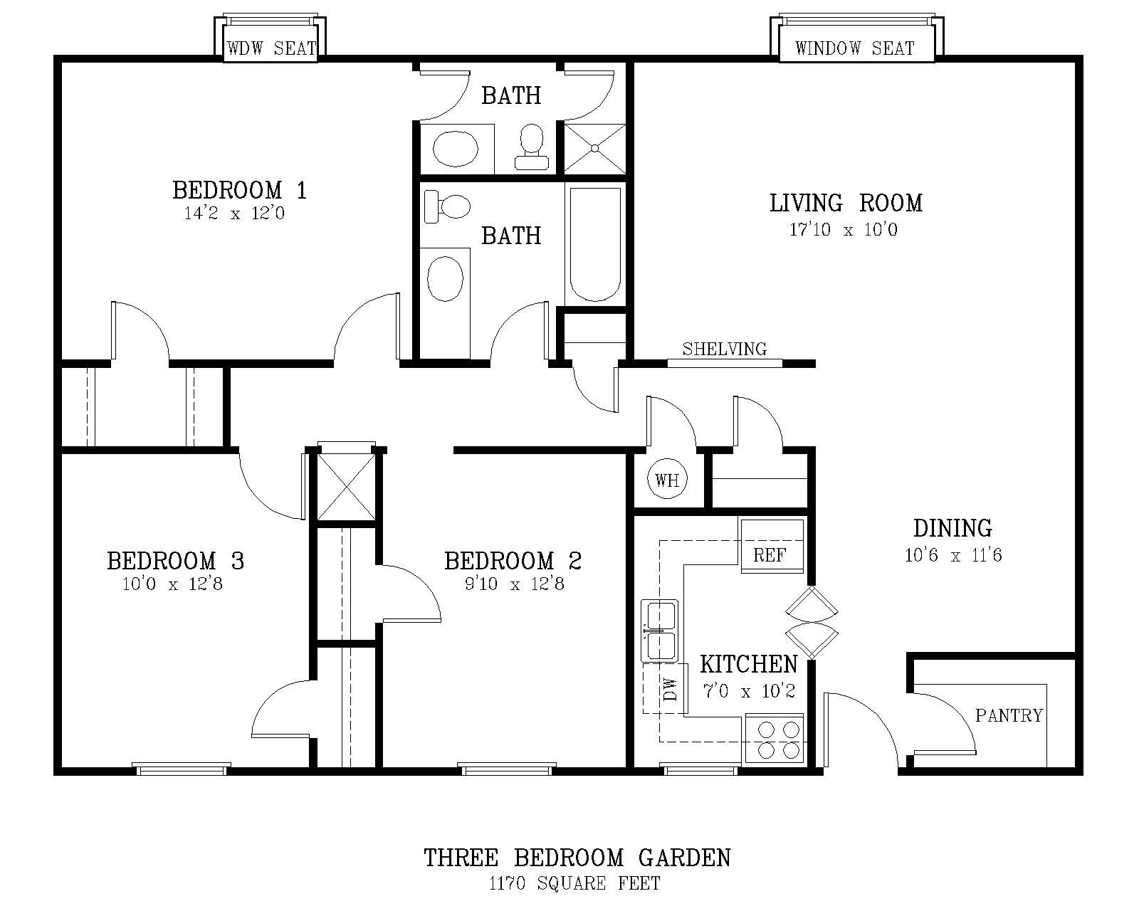 Typical Master Bedroom Dimensions
 standard living room size courtyard 3 br floor plan