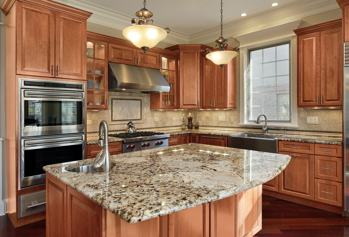Used Kitchen Countertops
 The warm wood used for these cabinets achieve the perfect