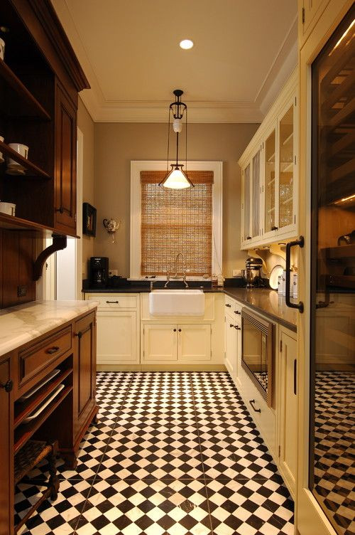 Vintage Kitchen Floor Tile
 Retro Kitchen Flooring Ideas Chess Tile Design For
