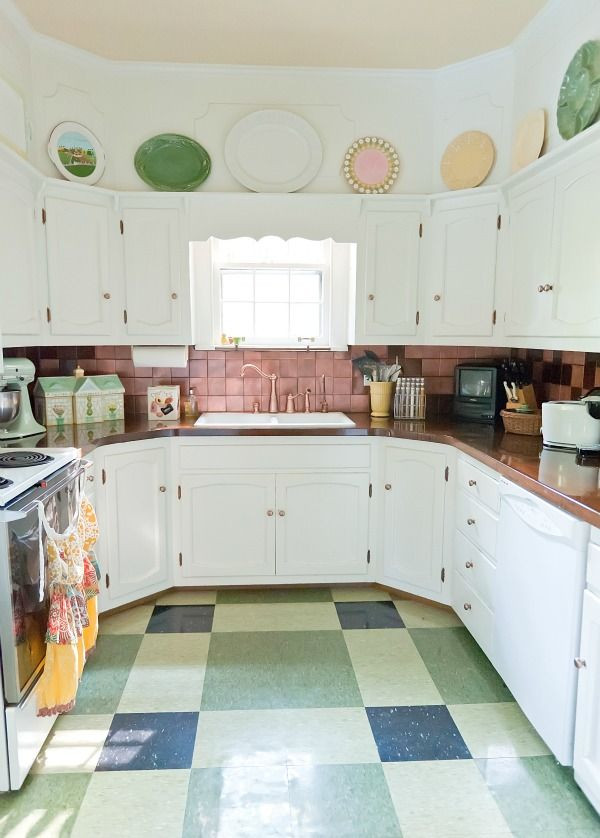 Vintage Kitchen Floor Tile
 Eclectic House Tour The Decorologist
