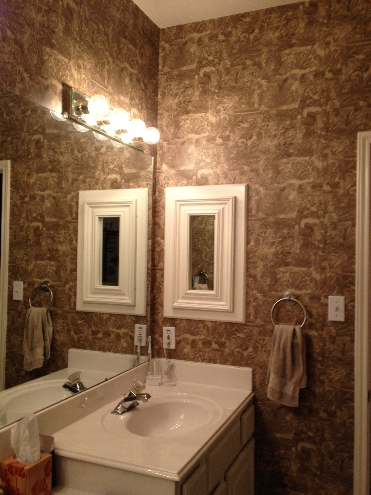 Vinyl Bathroom Wallpaper
 Master bathroom wallpaper HELP vinyl paint sand color
