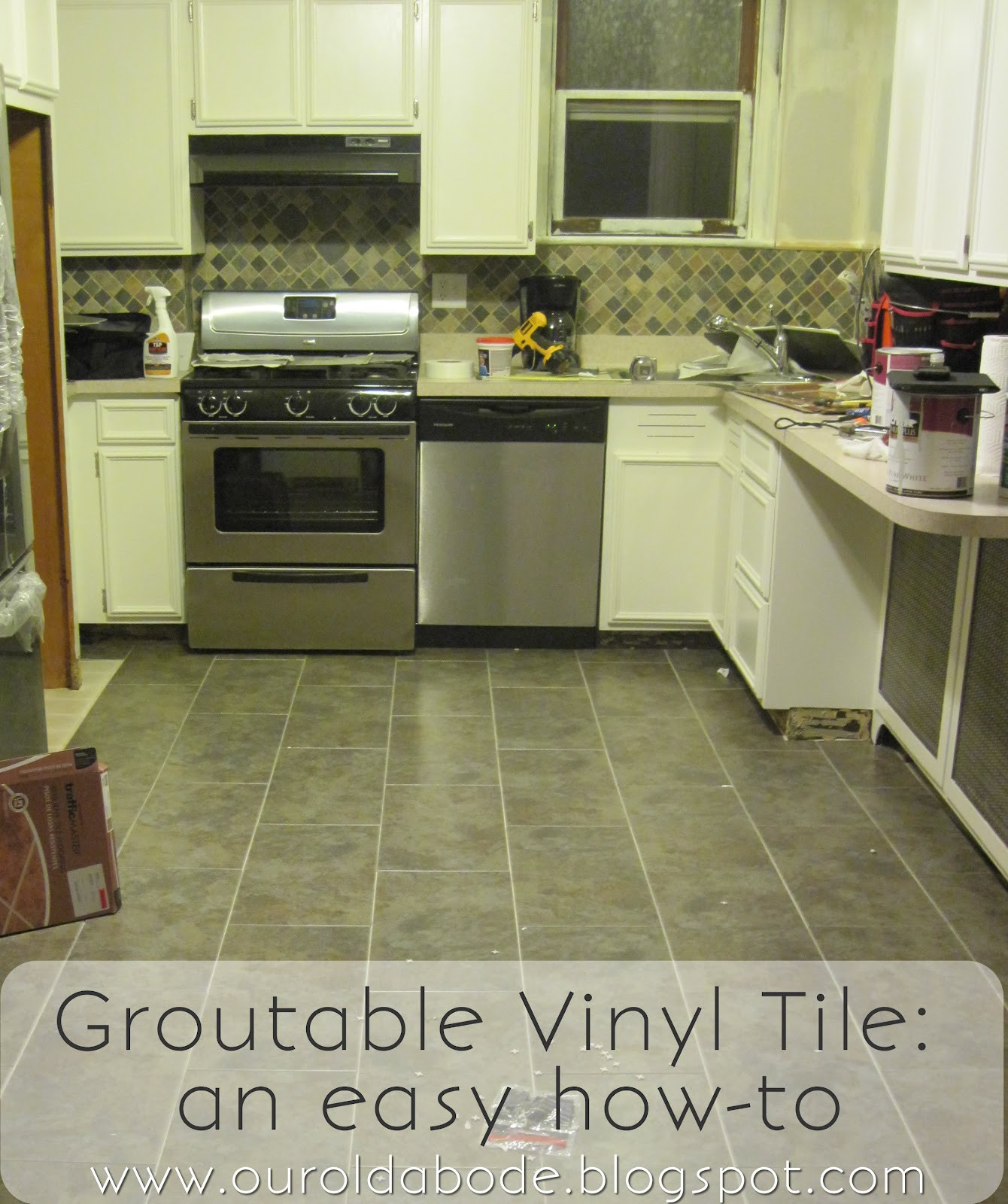 Vinyl Kitchen Floor
 Our Old Abode Kitchen Floor Groutable Vinyl Tile