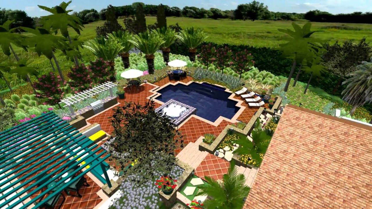Virtual Landscape Design
 VIRTUAL PRESENTATION STUDIO Spanish villa in 3D Landscape
