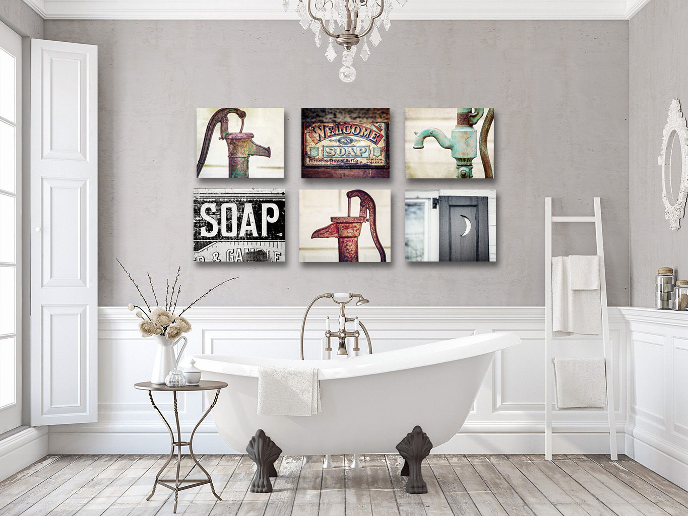 Wall Decor For Bathrooms
 Artwork for Rustic Bathroom Wall Decor Farmhouse Bathroom