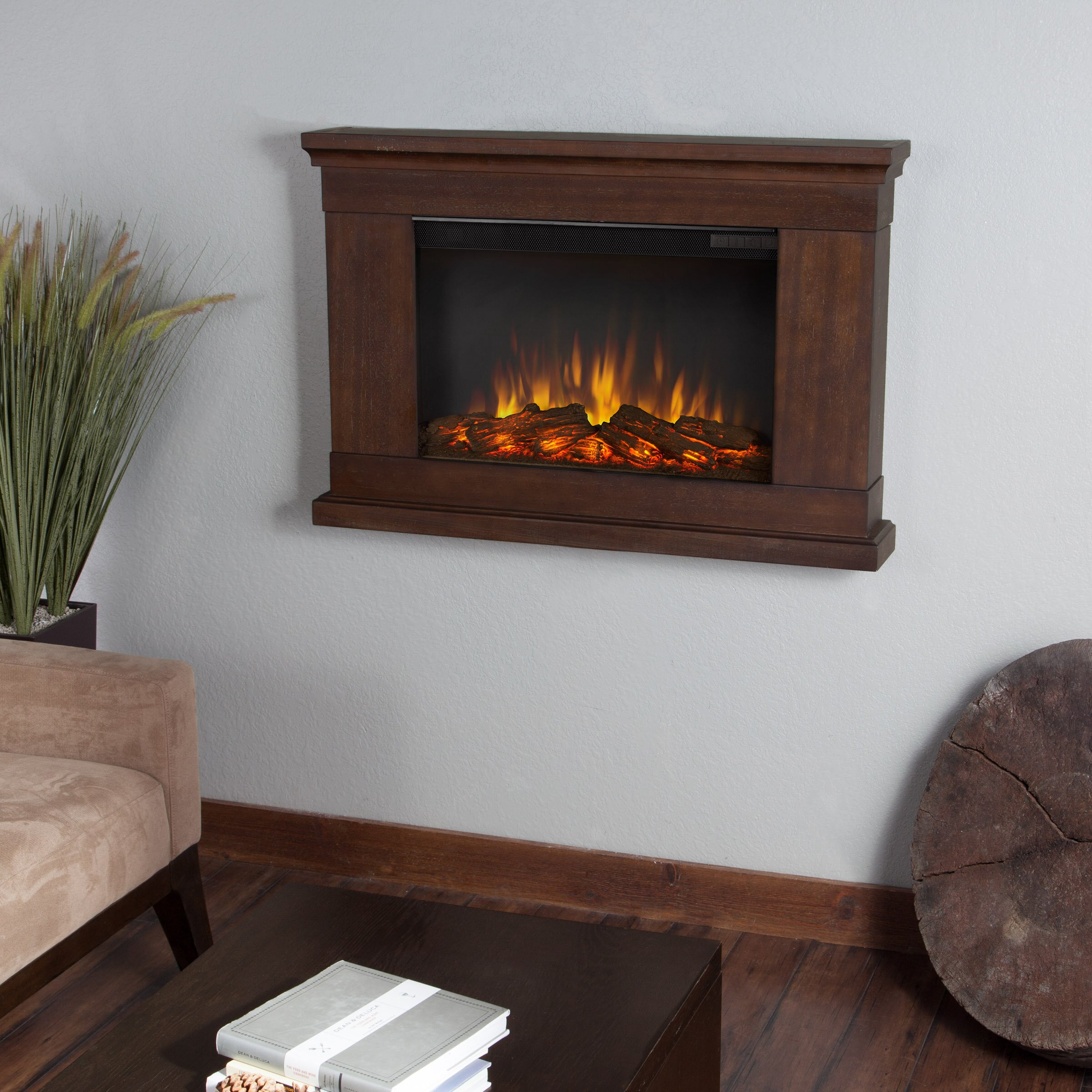Wall Hung Electric Fireplace
 Real Flame Slim Wall Mount Electric Fireplace & Reviews