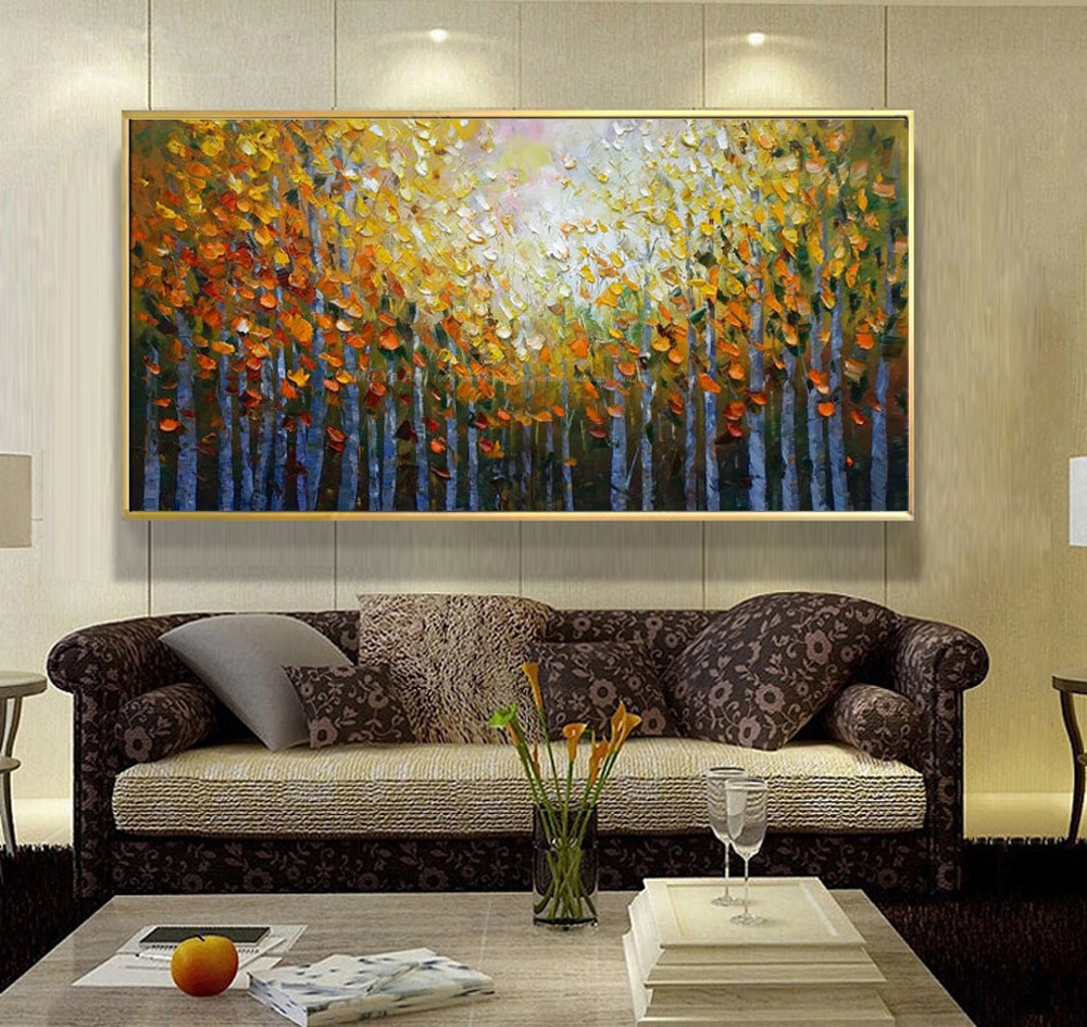 Wall Paintings For Living Room
 Acrylic painting landscape modern paintings for living