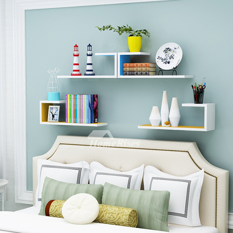 Wall Shelves For Bedrooms
 Wooden Wall Shelves Rectangular White Hanging Storage Bedroom
