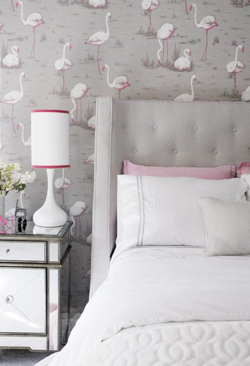 Wallpaper For Teenage Girl Bedroom
 Pink and Gray Teen Girl Bedroom with Pink Flamingos