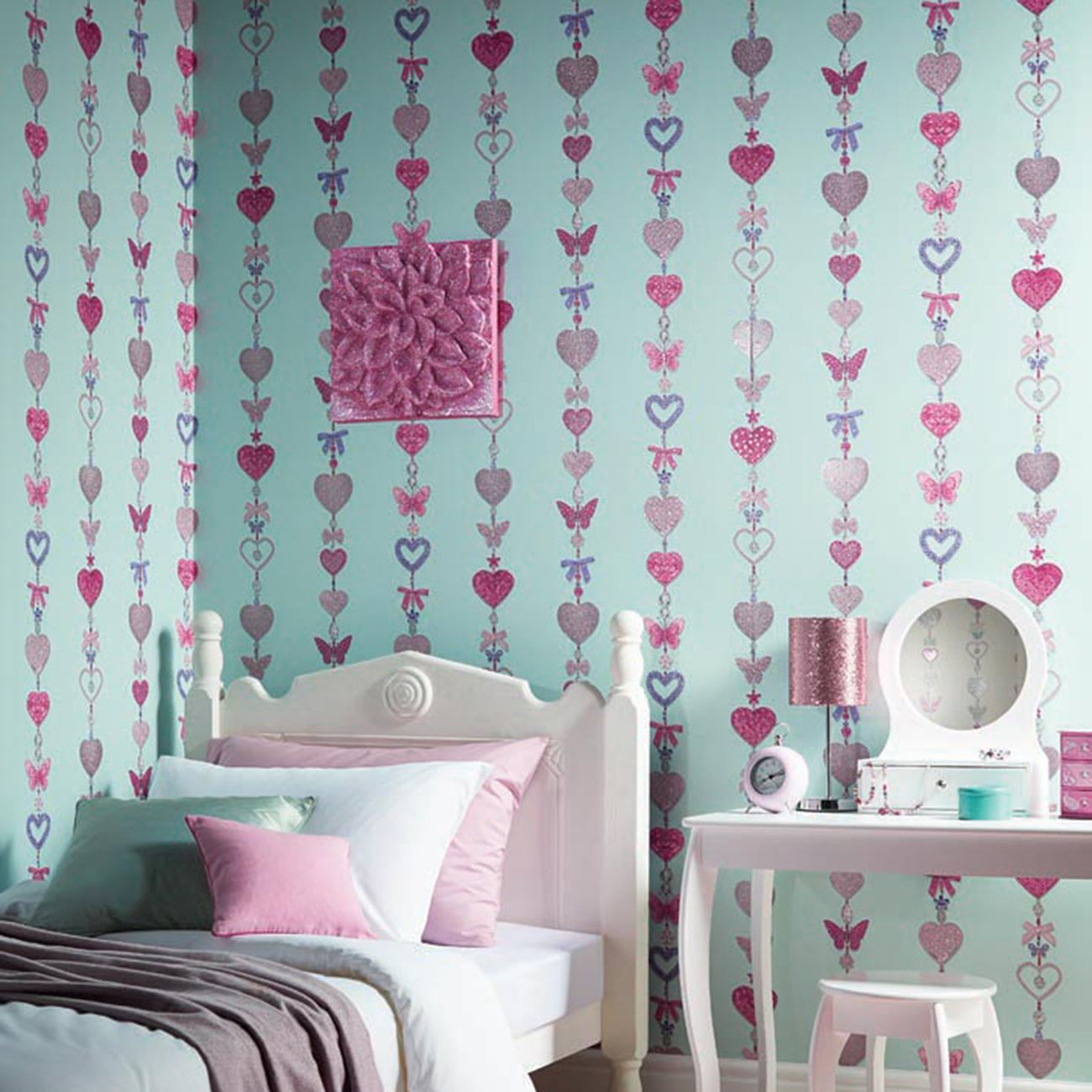 Wallpapers For Girls Bedroom
 ARTHOUSE GLITTER DETAIL KIDS GIRLS BEDROOM WALLPAPER