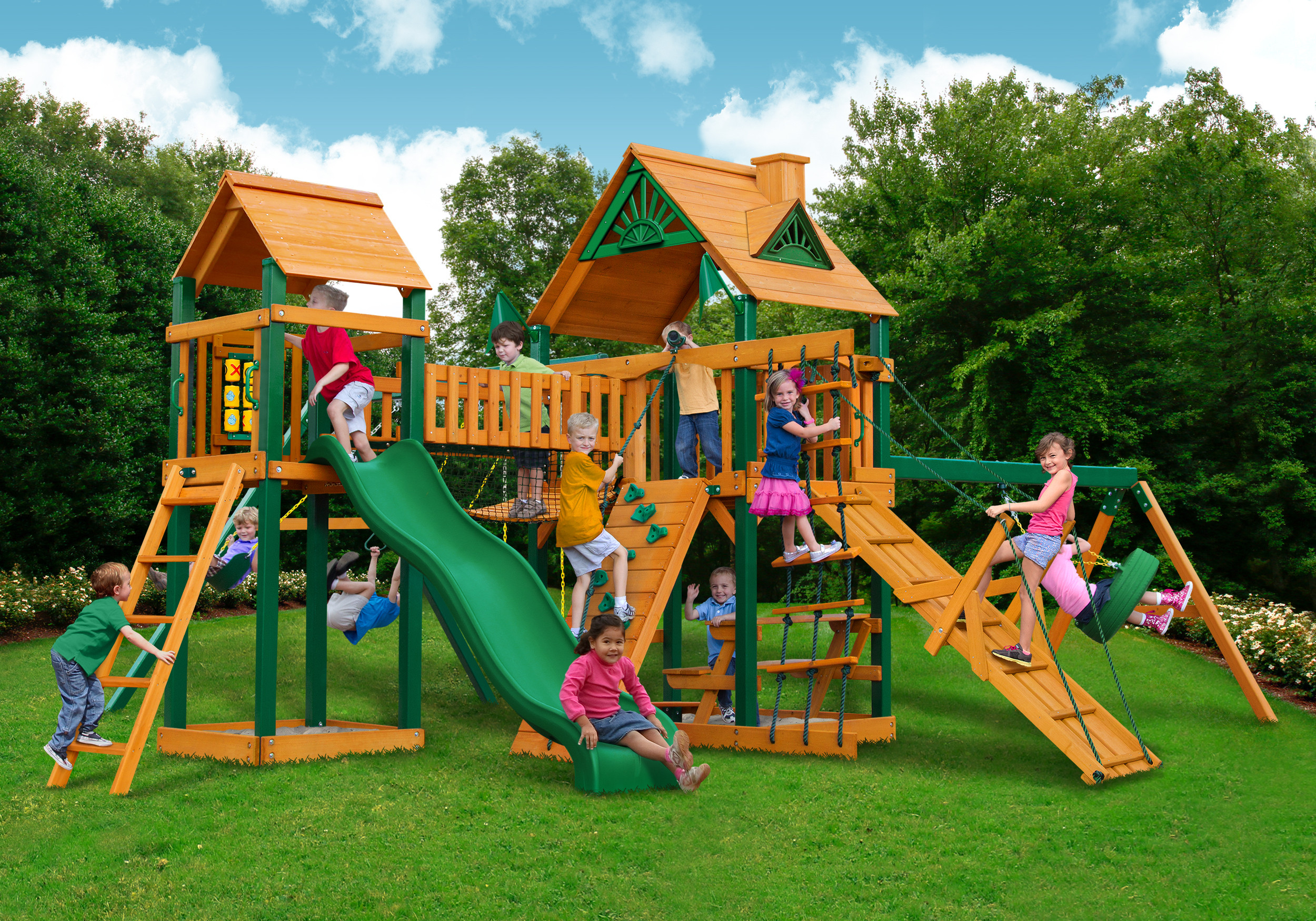 Walmart Backyard Playsets
 Ideas Happy Kidsplay With Wooden Swing Sets Clearance
