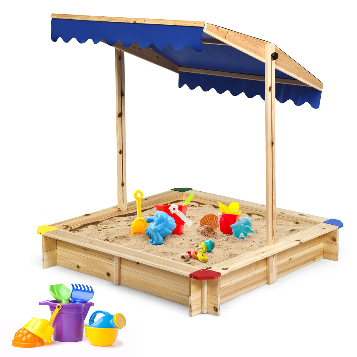 Walmart Backyard Playsets
 Costway Kids Wooden Sandbox Children Outdoor Playset w