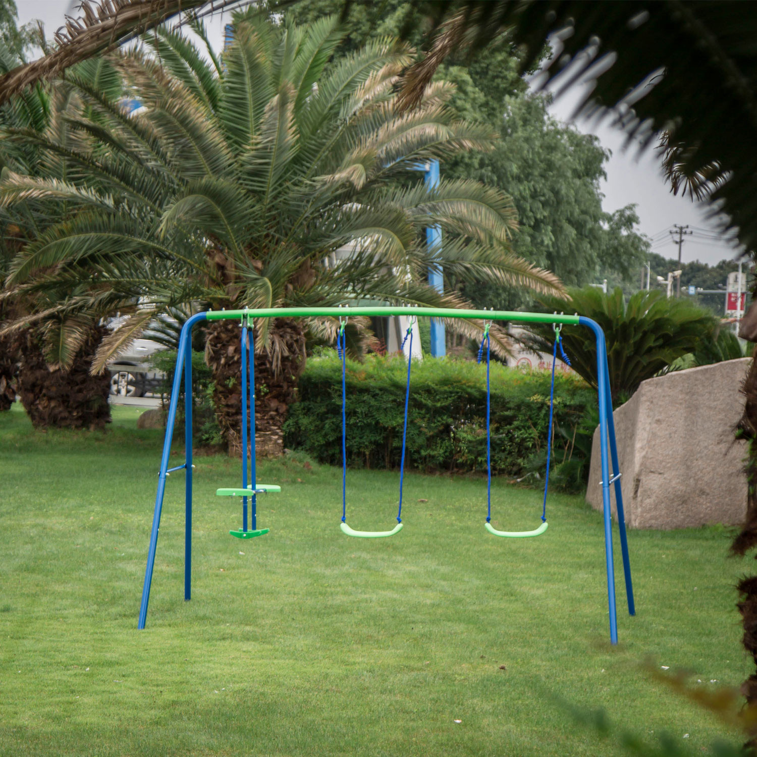 Walmart Backyard Playsets
 Kinbor 3 in 1 Outdoor Fun Swing Set with Two Swings