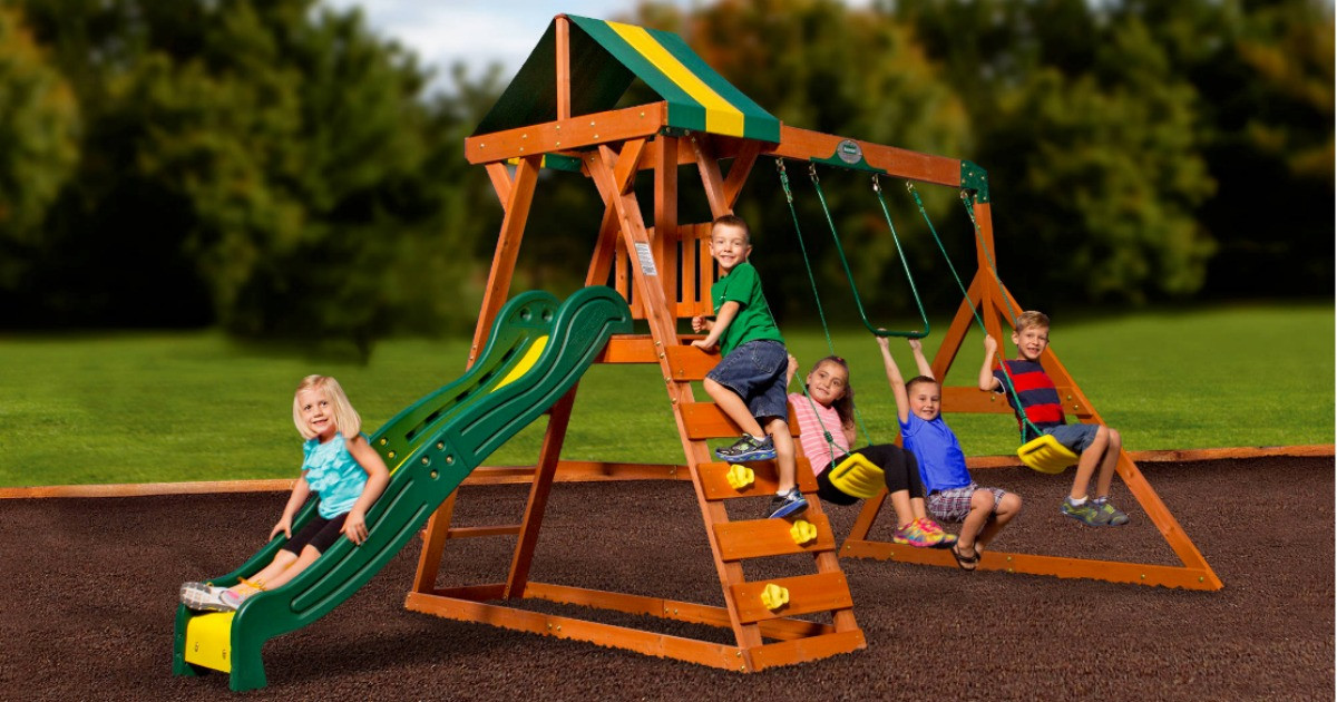 Walmart Backyard Playsets
 Walmart Clearance Possible Outdoor Cedar Swing Set ly