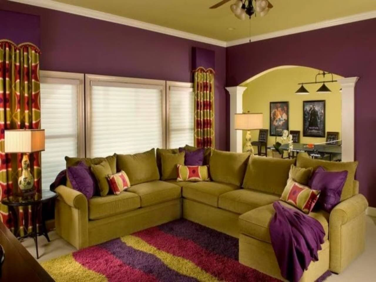 warm colored living room