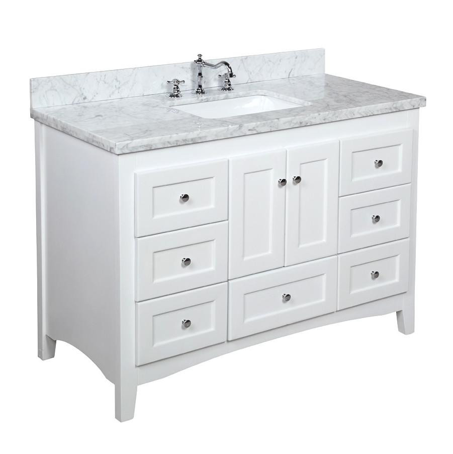 White 48 Inch Bathroom Vanities
 Abbey 48 inch Vanity Carrara White – KitchenBathCollection