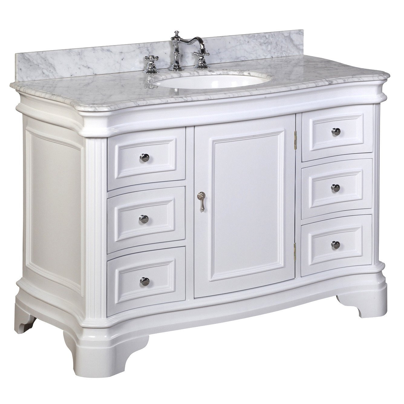 White 48 Inch Bathroom Vanities
 Katherine 48 inch Vanity Carrara White